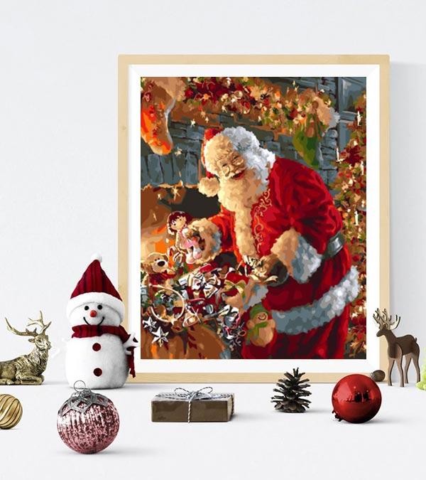 Paint By Number Santa Claus Window Hand Painted Picture - Temu