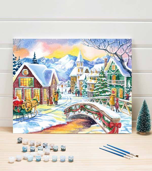 Paint By Number Christmas Village – Artist By Number