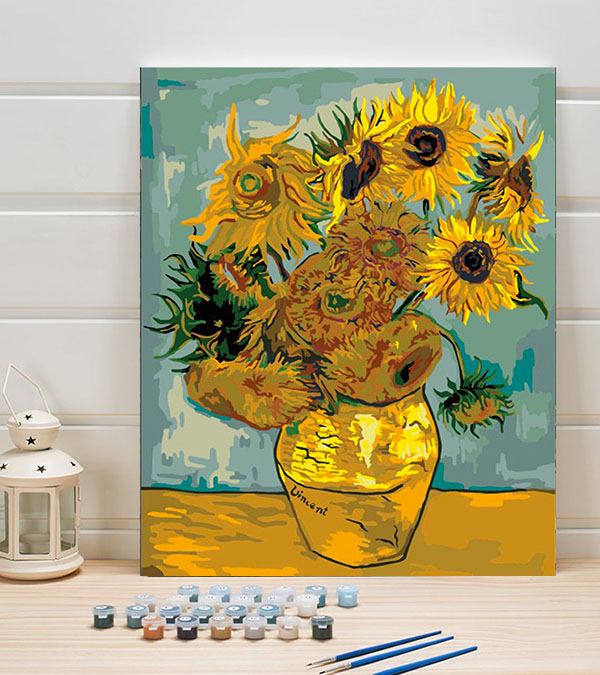 Sunflower In Vase Paint with Diamonds – Art Providore